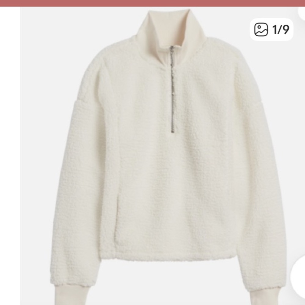 Banana Republic Sherpa Fleece Half Zip Sweatshirt